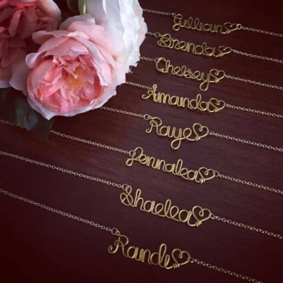 ONE TIME OFFER custom wire name necklace Silver - Picture 2 of 7